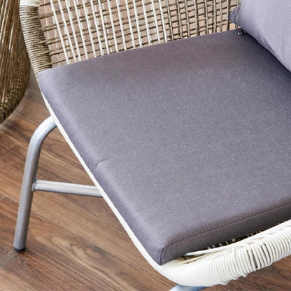 Utomhus PE Rattan Loveseat Med Kuddar Inkluderade Metallben