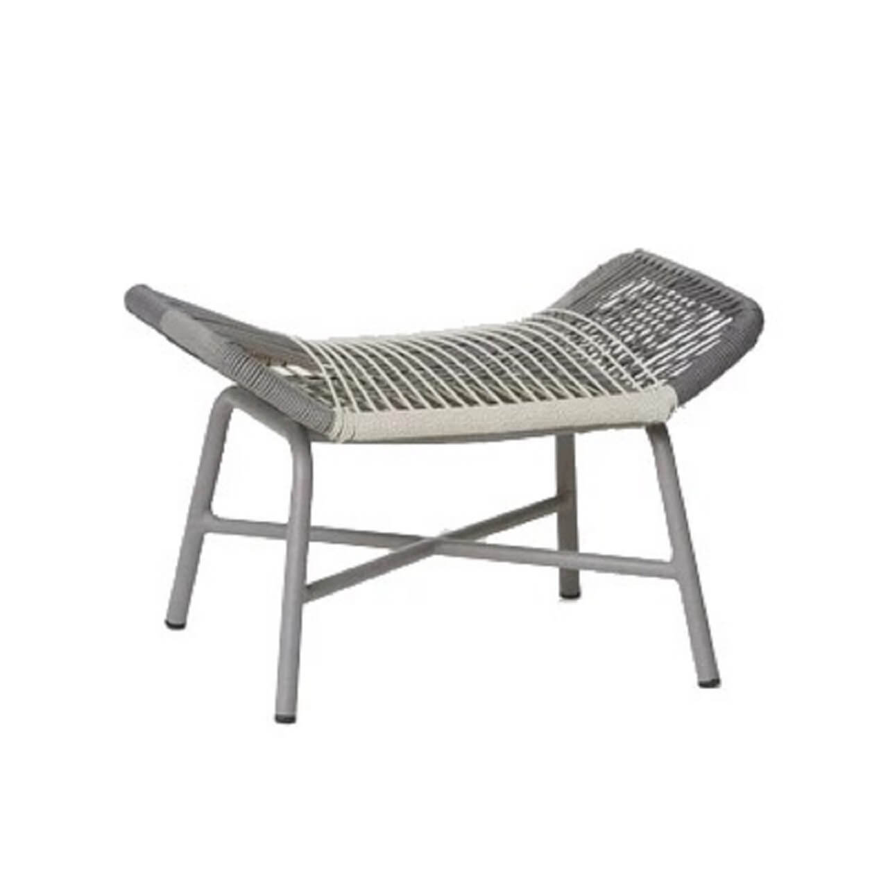 Utomhus PE Rattan Loveseat Med Kuddar Inkluderade Metallben